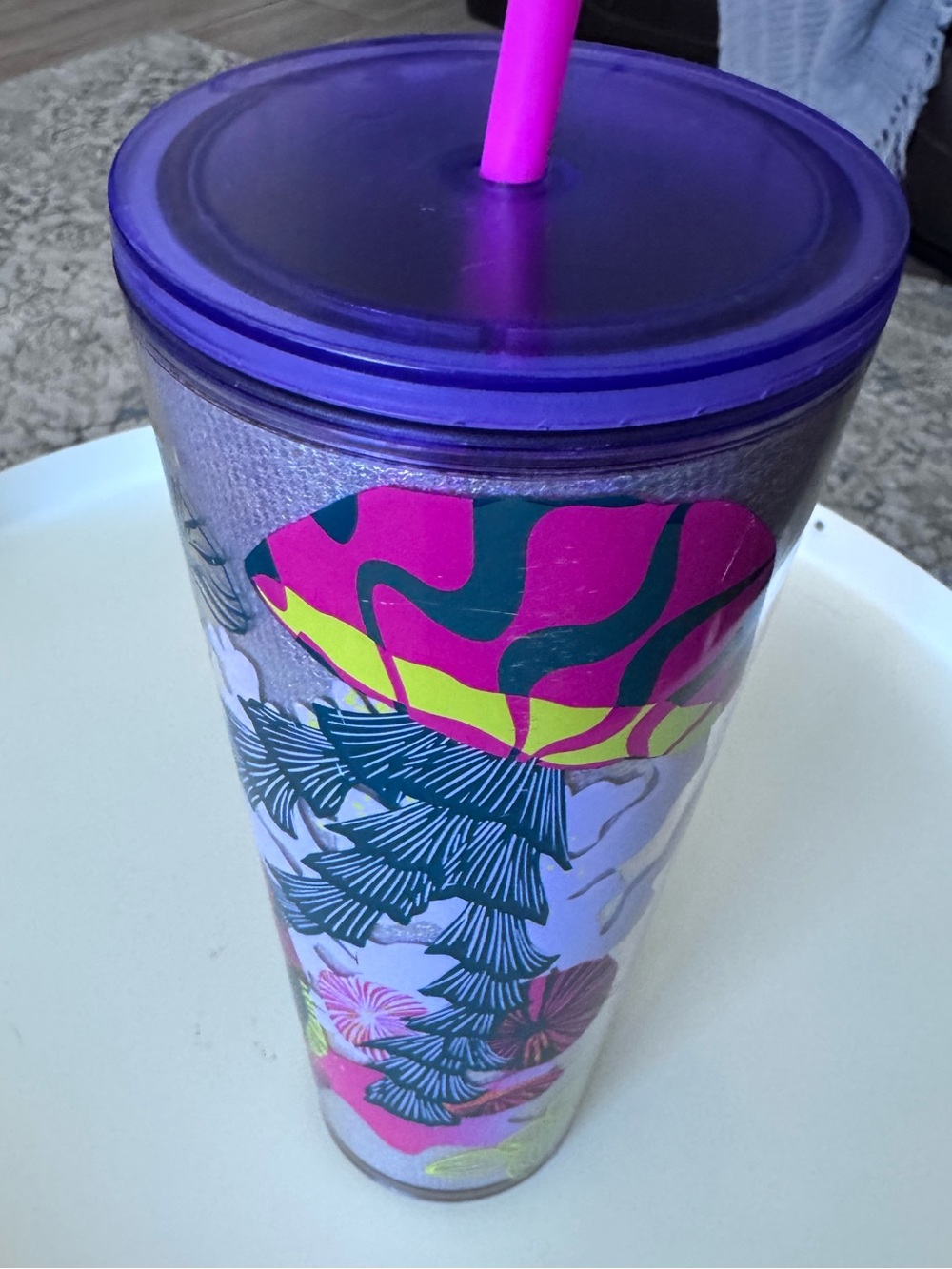 Starbucks Fall 2023 24 oz Lilac Jellyfish & Parasols Tumbler
